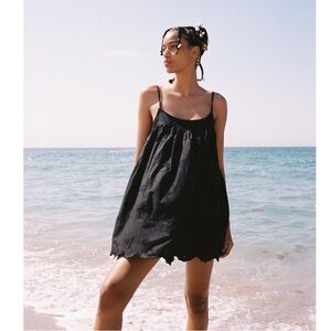 EMBROIDERED EYELET JUMPSUIT DRESS